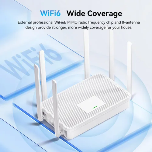 Vista 3 de Nuevo enrutador WiFi 6 AX3000 2026, enrutador inalámbrico Gigabit completo de doble banda con 6 antenas de alta ganancia 4 puertos Gigabit Fácil