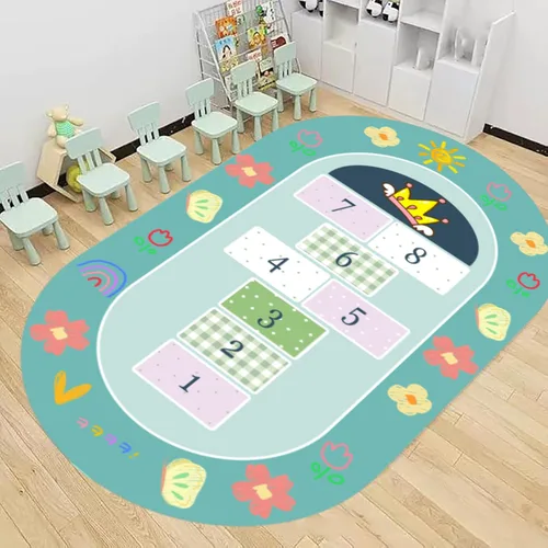Vista 12 de ABC & 123 - Alfombra de aprendizaje para niños de 5 x 7 pies, alfombra de reconocimiento de color y números, alfombrilla educativa antideslizante