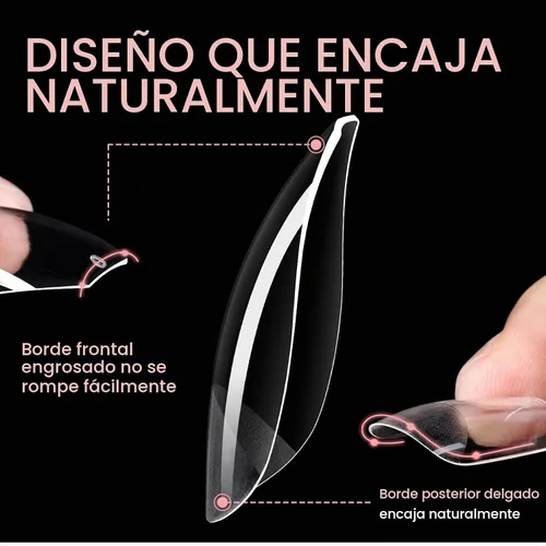 Vista 2 de AILLSA Puntas de uñas de bailarina, puntas de uñas de gel transparente