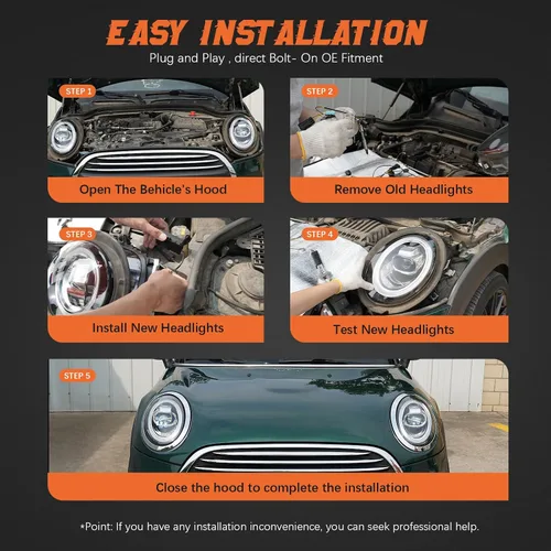 Vista 5 de Conjunto de faros delanteros HID compatible con Jeep Cherokee 2014, 2015, 2016, 2017, 2018, Jeep Cherokee, conjunto de faros de xenón con borde