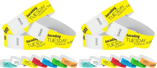 Vista 8 de WristCo Pulseras Tyvek - Paquete variado de fin de semana, 1,500 unidades ¾" x 10" - impermeables, reciclables, cómodas, resistentes a desgarros