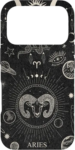 Vista 30 de Carcasa para iPhone 17 con signo del zodiaco astrológico y estético celestial de Aries