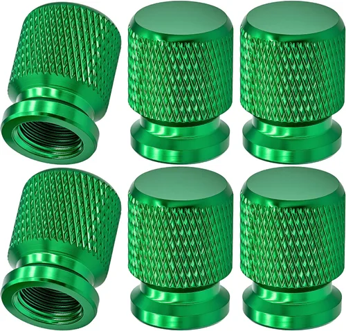 Vista 56 de 4 piezas de tapas de válvula de neumático con estilo púas, cubiertas de válvula de neumático universales de aleación de aluminio a prueba de polvo