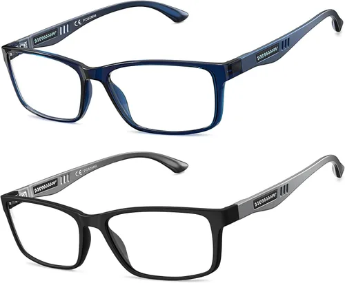 Vista 7 de CARA - Lentes de lectura progresivos multienfoque extremadamente ligeros para hombres, sin línea, bloqueo de luz azul, para lectores de computadora