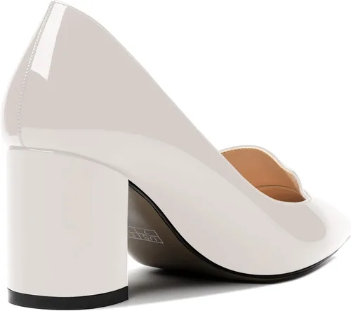 Vista 5 de ROSERWISH Zapatos de vestir para mujer, con puntera puntiaguda, elegantes y sexy, para fiesta, tacÃ³n alto, gruesos, de 2.5 pulgadas