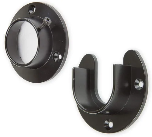 Vista 7 de Soporte de extremo de barra de acero inoxidable resistente con tornillos (cromo plateado, 1 juego)