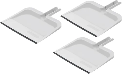 Vista 12 de Superio Recogedor con clip con borde de goma, bandeja de plástico duradero de 10 pulgadas de ancho con mango de agarre cómodo, recogedor de Negro