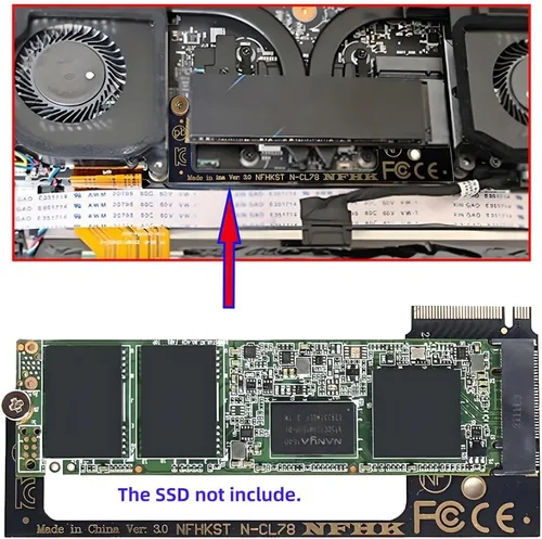 Vista 6 de chenyang MSI CLAW8AI/CLAW7 Gaming Internal M.2 NVME M-Key 2230 a 89.764 in SSD Card Upgrade Adaptador de extensión