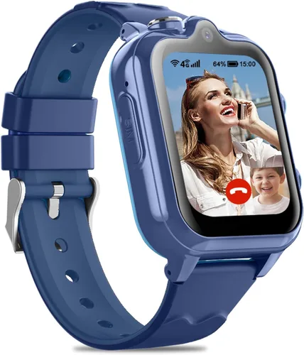 Vista 11 de Reloj inteligente para niños, llamadas telefónicas 4G, mensajes de texto, reloj inteligente con WiFi, video chat de voz, Bluetooth, alarma