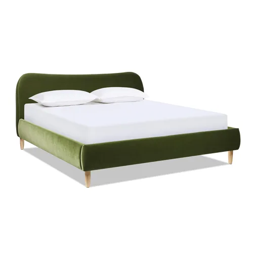 Vista 8 de Jennifer Taylor Home - Cabecero curvo romano de bouclé tapizado, marco de cama de plataforma moderna Boucle blanco marfil