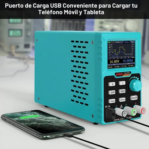 Vista 7 de Fuente de alimentación CC, fuente de alimentación regulada ajustable de 0-30 V 0-10 A, entrada de 110 V, pantalla de 4 dígitos de alta precisión