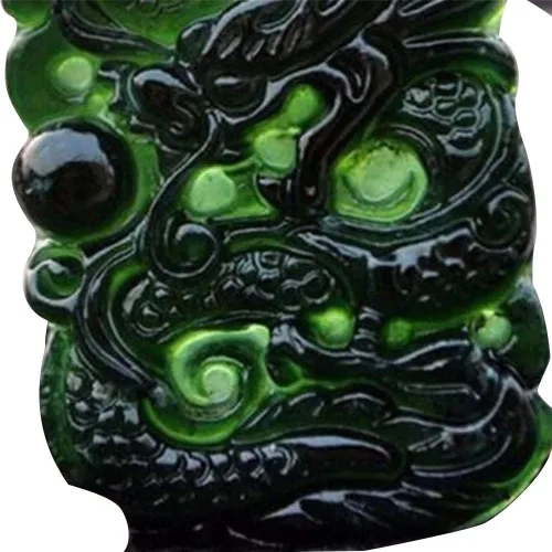 Vista 5 de Xuyuan Jade Dragon Necklace - Dragon Necklaces Jade Pendant Carving Technique Chinese Dragon Fortune Amulet Women Fashion Jewelry