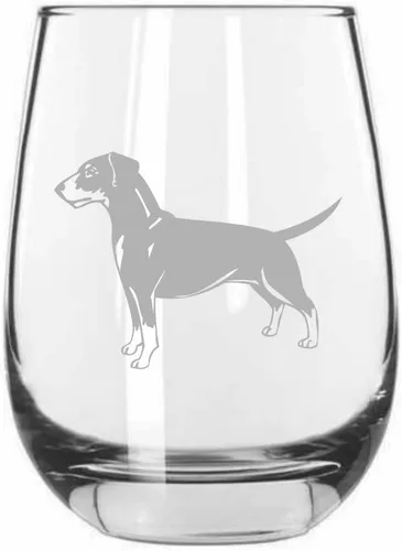 Vista 415 de Shar Pei (chino) - Vaso de vino sin tallo grabado para perro, 15.25 onzas
