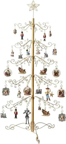 Vista 10 de HOHIYA Árbol de Navidad de hierro forjado de 6.5 pies, alternativa para árbol de Navidad, 174 ganchos, soporte de exhibición de adornos de metal