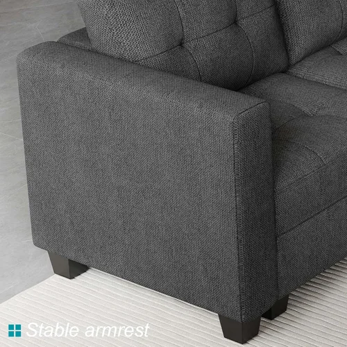 Vista 6 de Belffin Sofá modular convertible con diván reversible en forma de U con almacenamiento otomano modular con asientos de almacenamiento, color gris