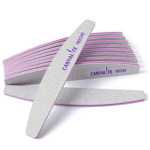 Vista 16 de Canvalite 10 limas de uñas profesionales reutilizables de doble cara (grano 100/180), herramientas de peinado de uñas para uso doméstico y de salón