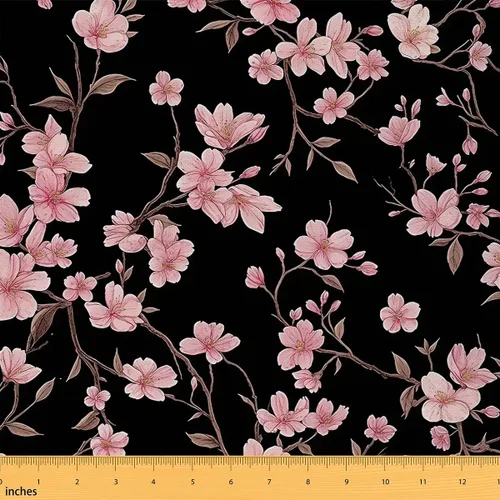 Vista 43 de Feelyou Tela de Flores Groovy por Yarda 1 Yarda Niños Retro Floral Boho Tela de Tapicería para Sillas para Niños Niñas Adolescentes Años 70 Hippie