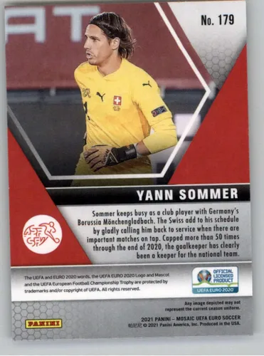 Vista 2 de 2020-2021 Panini Mosaic UEFA Euro #179 Yann Sommer Switzerland Official Soccer Futbul Trading Card