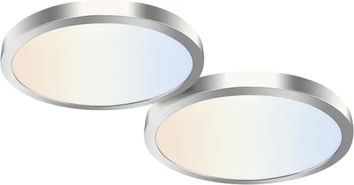 Vista 14 de hykolity Paquete de 2 Luces de Panel Plano Redondo LED de 9 Pulgadas con CCT Seleccionable, 18W 1800LM 3000K/4000K/5000K, Lámpara de Techo