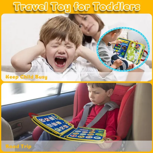 Vista 7 de STEVE and MAGGIE - Libro de actividades para niños pequeños de 1 a 3 años, tablero de actividades Montessori, libro de actividades de habilidades