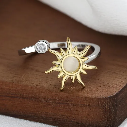 Vista 86 de Anillo de plata 925, anillos de plata ajustables para mujer, anillos de pulgar abiertos, anillos de circonio, anillos ajustables, anillos abiertos