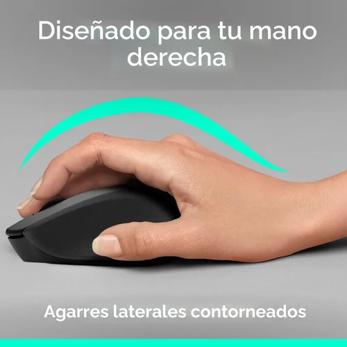 Vista 3 de Logitech M330 Silent Plus, mouse inalámbrico grande, color negro, Negro