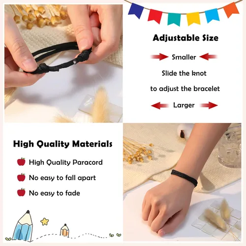 Vista 4 de PINKDODO Pulsera para el primer día de escuela, regalos de regreso a clases, pulseras para mamá e hijo
