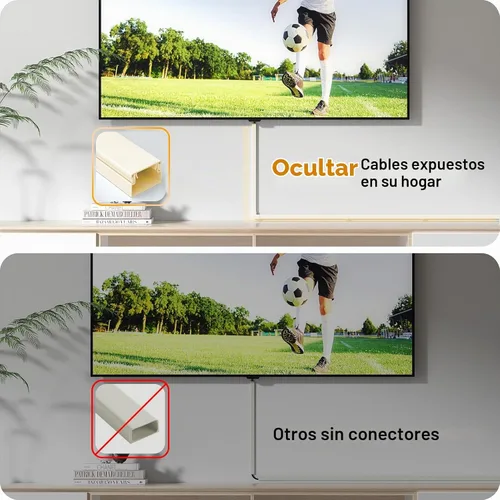 Vista 5 de Delamu Cubiertas de Cable de 157 pulgadas para Cables en la Pared, Ocultador de Cable para 1 Cable, Ocultador de Cable Pintable, Cubiertas de Beige