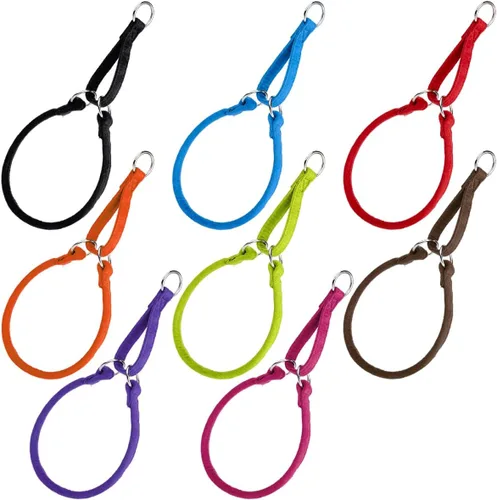 Vista 2 de Comfort - Collar martingala redondo de microfibra para perros (ancho 1/2 pulgadas de largo, 24 pulgadas), color negro