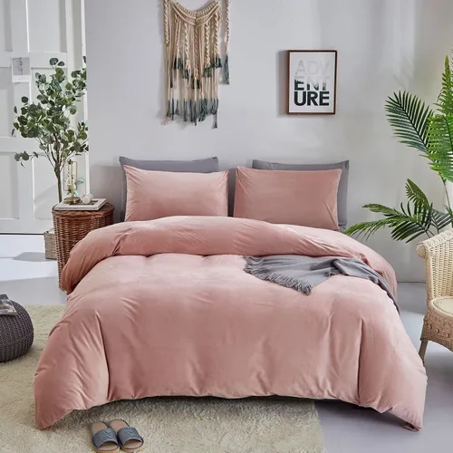 Vista 31 de Houseri Juego de Edredón de Terciopelo Azul Twin Azul Claro Esponjoso Juegos de Ropa de Cama Twin Azul Polvoriento Ropa de Cama de Franela Niños