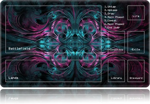 Vista 32 de Tapete de juego para MTG, tapete de juego de cartas, base de goma antideslizante y cosido, tapete de juego TCG de 24 x 14 pulgadas para MTG y otros