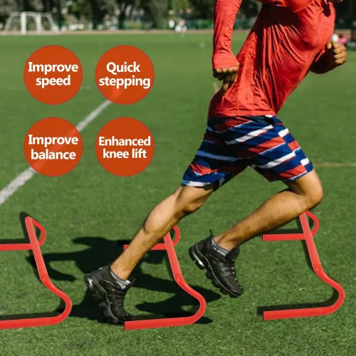 Vista 5 de YEXEXINM Paquete de 6 obstáculos de entrenamiento de velocidad de agilidad, 6 pulgadas desmontables de entrenamiento de agilidad, equipo de práctica