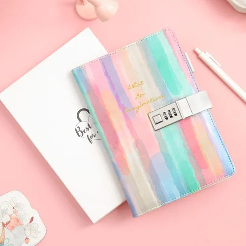 Vista 7 de CAGIE Diary with Lock for Girls Age 8-12,Birthday Gifts for 9 10 11 12 Year Old Girls, Tie Dye Design 192 Pages Diary with Pen, 5.7 x 8.5 Inch