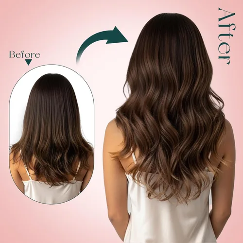 Vista 6 de Easyouth Extensiones de cabello rubio con clip, extensiones de cabello humano con clip, color rubio blanco, 7 unidades de 3.33 oz, extensiones