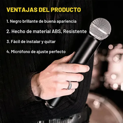 Vista 4 de 1 paquete de cubierta de batería de repuesto para micrófono inalámbrico Shure BLX2/SM58, Beta58, PG58 para reparar la parte rota (1 unidad)