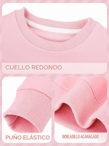 Vista 4 de Cooraby Paquete de 3 sudaderas para bebés y niñas pequeñas, sudadera de cuello redondo sin capucha, sudadera de manga larga con capucha