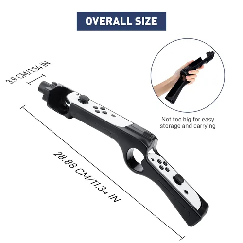 Vista 5 de FANPL Pistola de juego para Nintendo Switch & Switch OLED Joy Con, control de agarre para simulador de caza, para Wolfenstein 2, para Splatoon