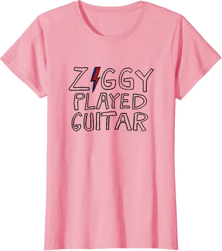 Vista 9 de David Bowie - Ziggy Played Guitar Sketch Lyric Camiseta Blanco