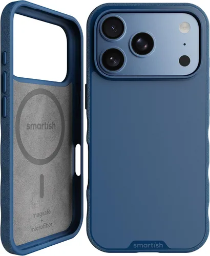 Vista 44 de Smartish iPhone 11 Pro Max Slim MagSafe, Gripmunk, agarre magnético delgado Asunto de corbata negra (MagSafe)