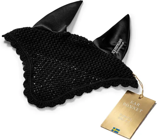 Vista 11 de Equestrian Stockholm Horse Ear Bonnet, Fly Protection Noise-Muffling Design Red