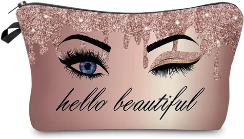 Vista 10 de Bolsa de maquillaje para bolso, bolsas de cosméticos para mujer, regalo inspirador para mujer, pequeña bolsa de cosméticos divertida, bolsa de viaje