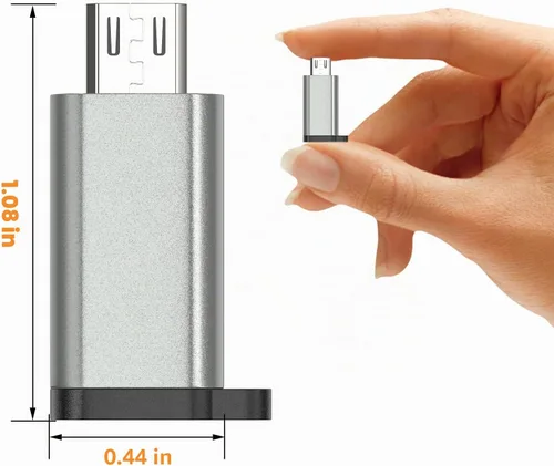 Vista 7 de Adaptador USB-C a Micro USB, paquete de 3 unidades USB tipo C hembra a micro USB macho convertidor USB C a Micro B 2.0 carga y sincronización