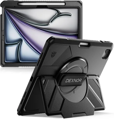 Vista 13 de Dexnor Funda para iPad mini 7 (A17 Pro) 2024/mini 6 2021 de 8.3 pulgadas, funda protectora resistente con correa de mano giratoria de 360° y soporte
