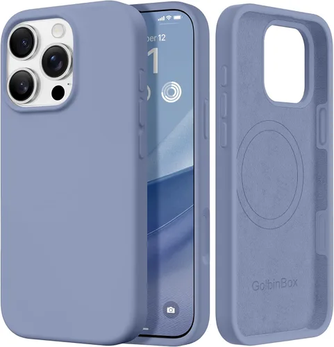 Vista 76 de GolbinBox Funda magnética para iPhone 17, compatible con MagSafe, cubierta de silicona integrada para control de cámara, funda de silicona líquida a