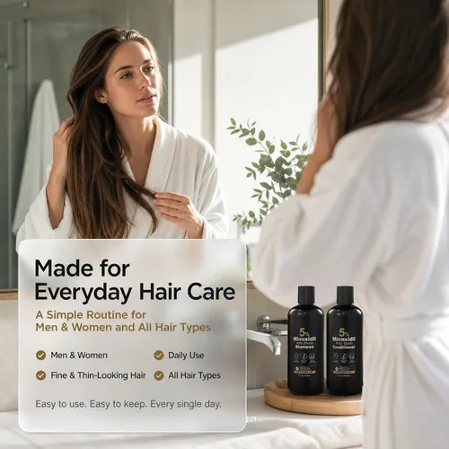Vista 5 de Grospe 5% Minoxidil Hair Growth Shampoo & Conditioner Set, 300ml x2