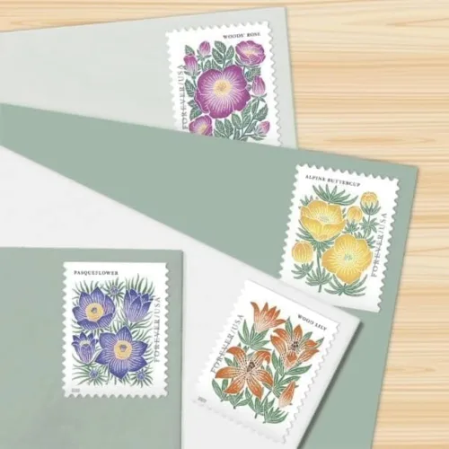 Vista 6 de Sellos postales Mountain Flora Flower US First Class Forever - Celebran la belleza, perfectos para bodas (1 bobina/rollo de 100)