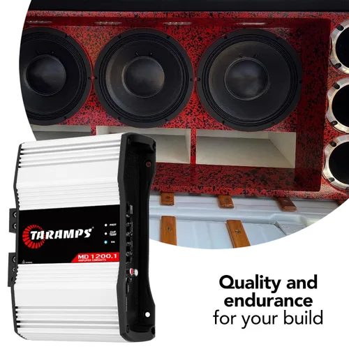 Vista 8 de Taramps MD 1200.1 Amplificador de 2 ohmios 1200 vatios RMS 1 canal completo sistema de audio para automóvil, monobloque, indicador de monitor LED