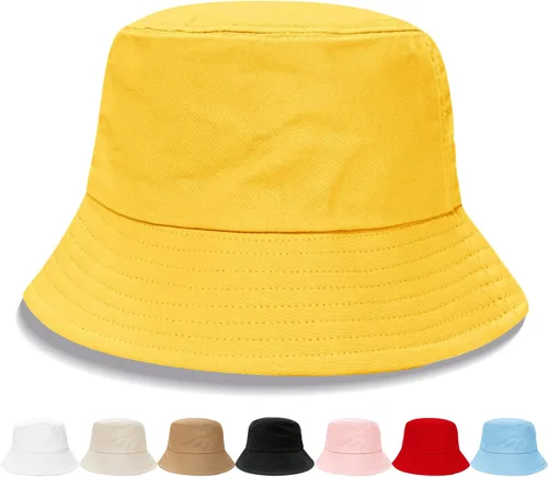 Vista 32 de NPQQUAN Bucket Hats for Men Woman Packable Foldable Sun Hats for Women Beige