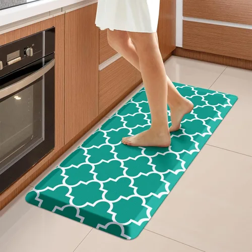 Vista 23 de WISELIFE Tapete de cocina acolchado antifatiga, 17.3 x 28 pulgadas, antideslizante, resistente, de PVC, ergonómico, impermeable, cómodo