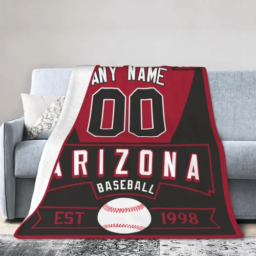 Vista 5 de Manta personalizada para cama, regalo para fanáticos del béisbol, manta de forro polar para invierno y verano, manta personalizada con nombre